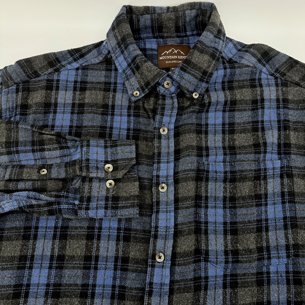 Mountain‎ Ridge Flannel Shirt Men's XLT  Plaid Button Up Long Sleeve Casual Soft